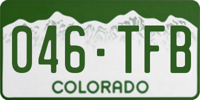 CO license plate 046TFB