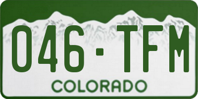 CO license plate 046TFM
