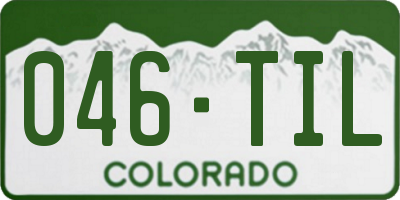 CO license plate 046TIL