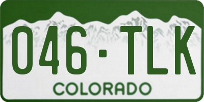 CO license plate 046TLK