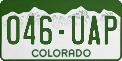 CO license plate 046UAP