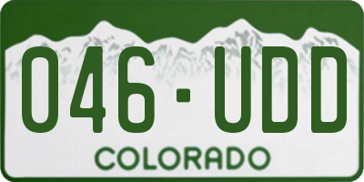 CO license plate 046UDD