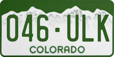 CO license plate 046ULK