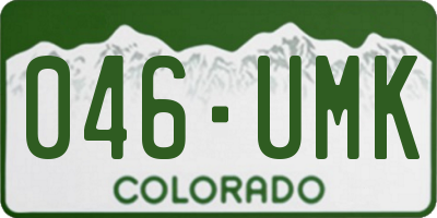 CO license plate 046UMK