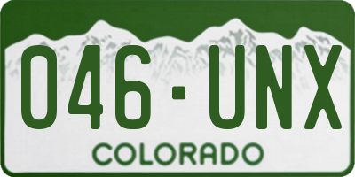 CO license plate 046UNX