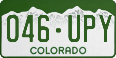 CO license plate 046UPY
