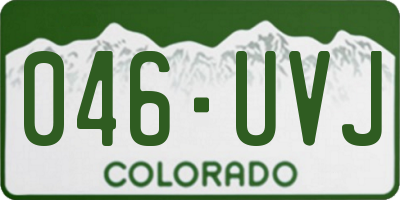 CO license plate 046UVJ