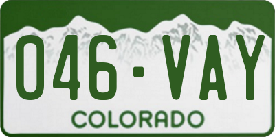 CO license plate 046VAY