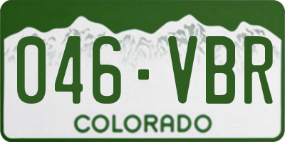CO license plate 046VBR