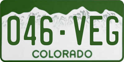 CO license plate 046VEG