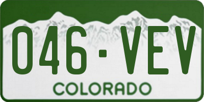 CO license plate 046VEV