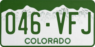 CO license plate 046VFJ