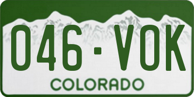 CO license plate 046VOK