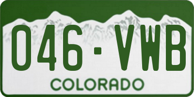 CO license plate 046VWB