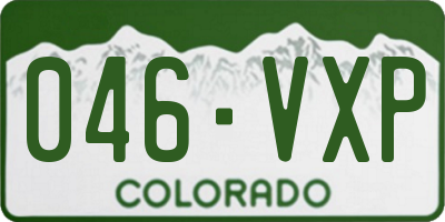 CO license plate 046VXP