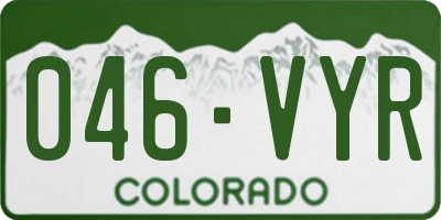 CO license plate 046VYR
