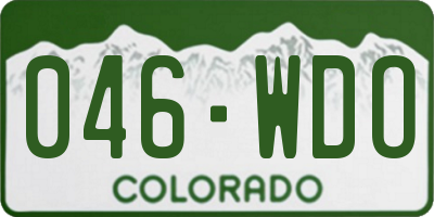 CO license plate 046WDO