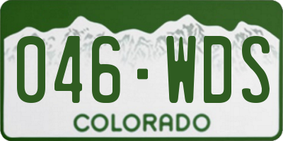 CO license plate 046WDS