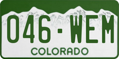CO license plate 046WEM