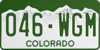 CO license plate 046WGM