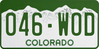 CO license plate 046WOD