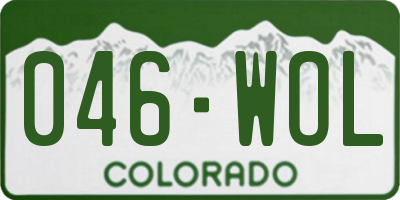 CO license plate 046WOL
