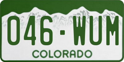 CO license plate 046WUM
