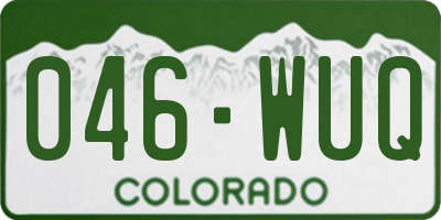 CO license plate 046WUQ