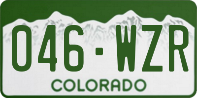 CO license plate 046WZR