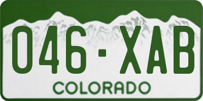 CO license plate 046XAB
