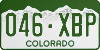 CO license plate 046XBP