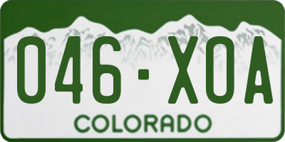 CO license plate 046XOA
