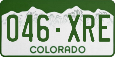 CO license plate 046XRE