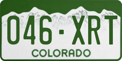 CO license plate 046XRT