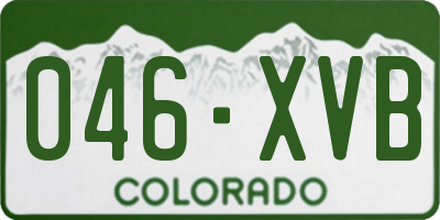 CO license plate 046XVB