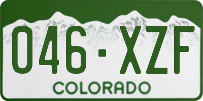 CO license plate 046XZF