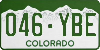 CO license plate 046YBE