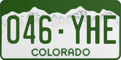 CO license plate 046YHE