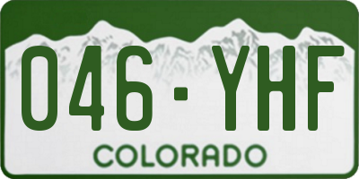 CO license plate 046YHF