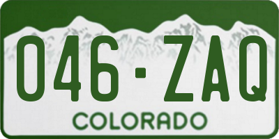 CO license plate 046ZAQ