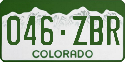 CO license plate 046ZBR