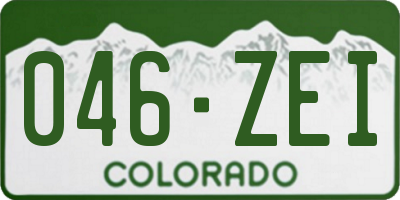 CO license plate 046ZEI