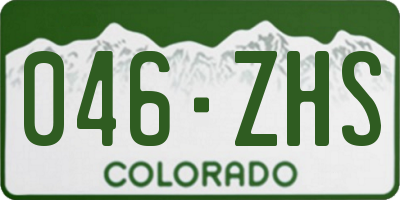 CO license plate 046ZHS