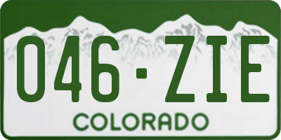 CO license plate 046ZIE