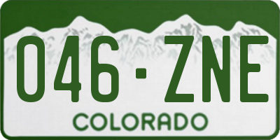 CO license plate 046ZNE