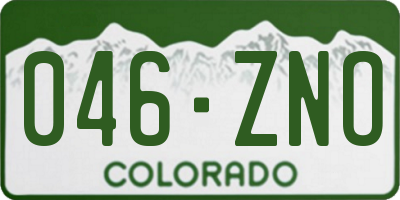 CO license plate 046ZNO