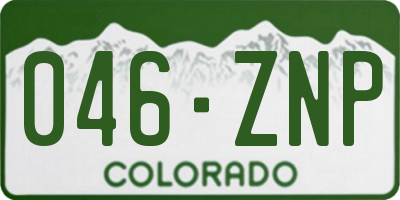 CO license plate 046ZNP