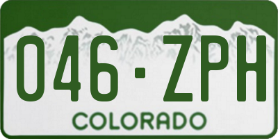 CO license plate 046ZPH