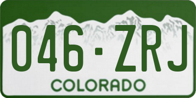 CO license plate 046ZRJ