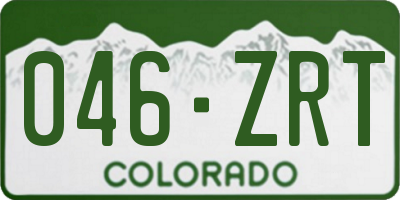 CO license plate 046ZRT
